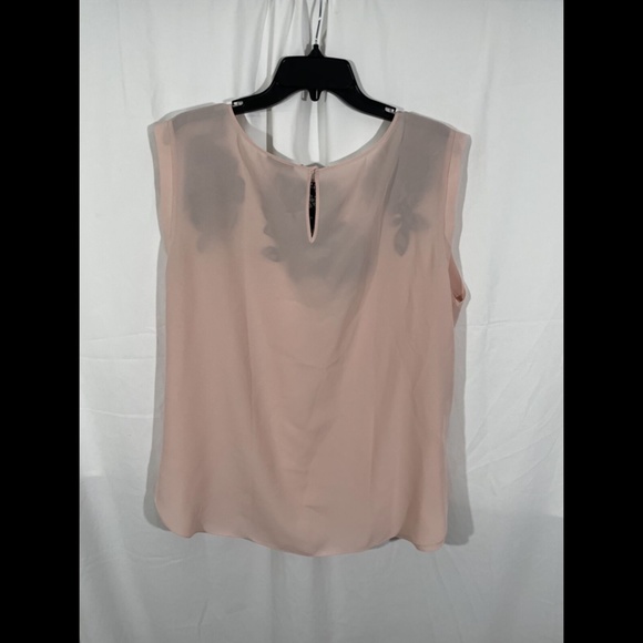 NEW Ann Taylor Pink Sleeveless Chiffon Top Lace XL - Picture 8 of 11